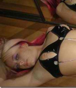 Blonde Emo Alt Babe With Sexy Cut Undies And Chains