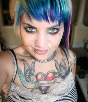 Cute Emo Amateur Covered In Tattoos