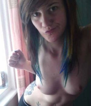 Cute Emo Girl Next Door Topless For You