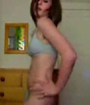 Emo teen dancing so crazy only in her undies