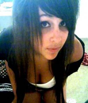 Emo Teen Shows Her Cleavage