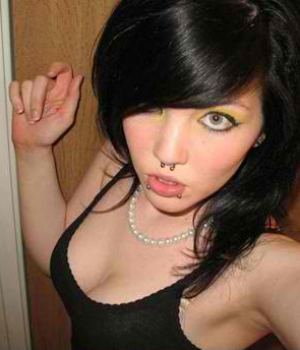 Pierced Emo Amateur Hottie With Natural Big Tits